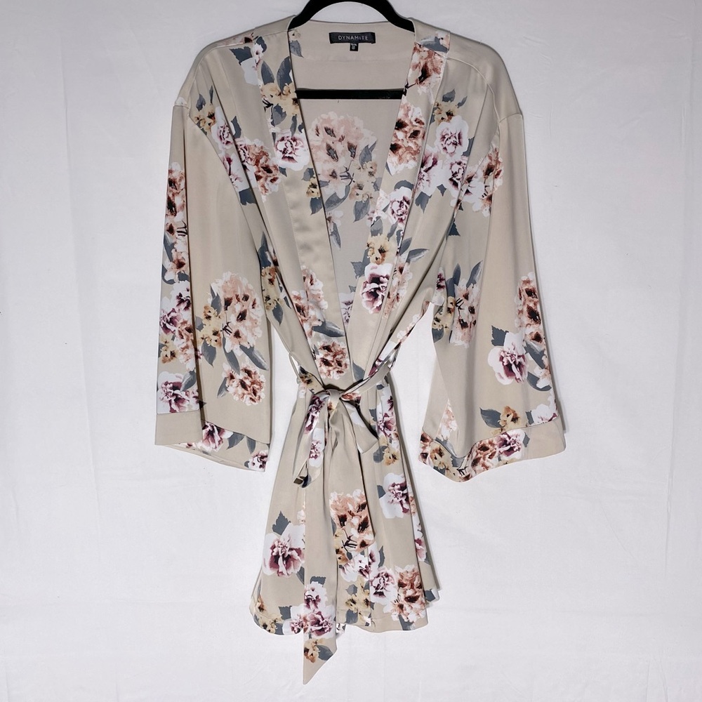 Dynamite Beige Pink Floral Robe XL